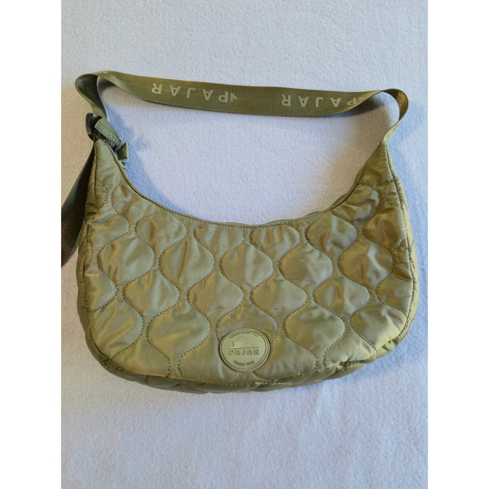 Pajar‎ Canada Hobo Bag Womens Large Olive Green Quilted Puffer Nylon Logo Strap
